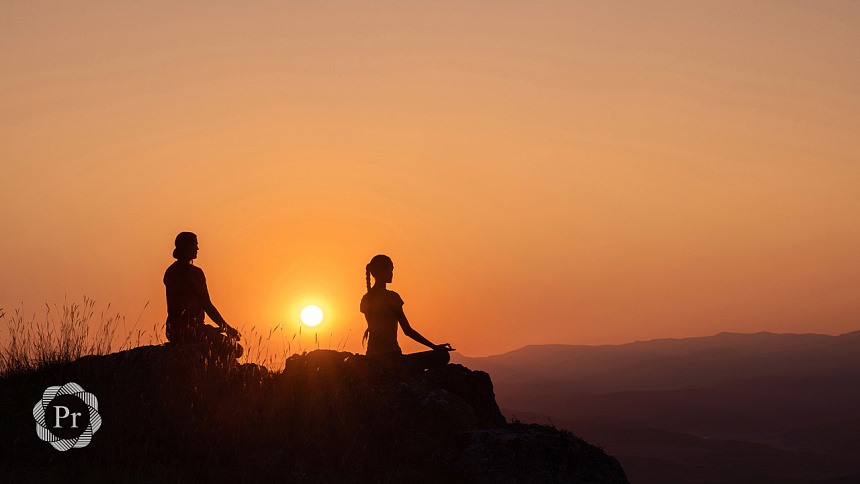 медитация на горе фото