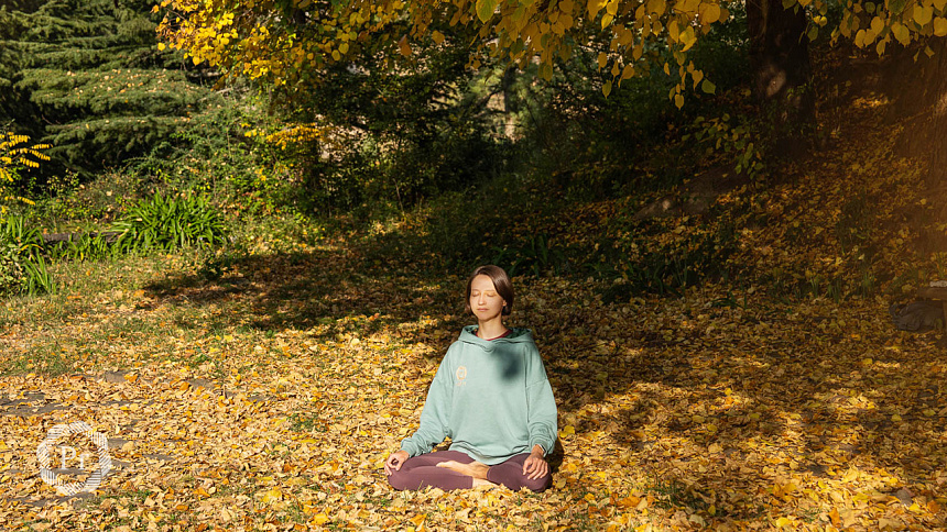 медитация в лесу фото